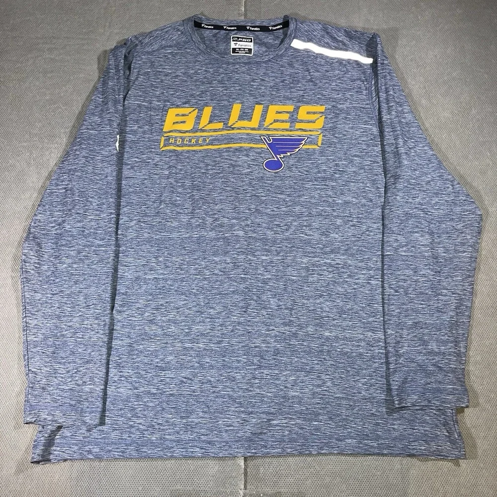 Fanatics Shirt Mens 2XL St Louis Blues Authentic Pro Long Sleeve Gray Blue‎ NWOT